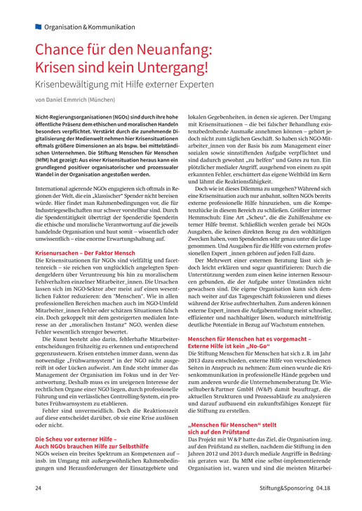 W&P • NGOs im 21. Jahrhundert - Chancen durch Digitalisierung und